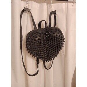 Black Spiky Heart Cyber Goth Brutalist Rave Backpack